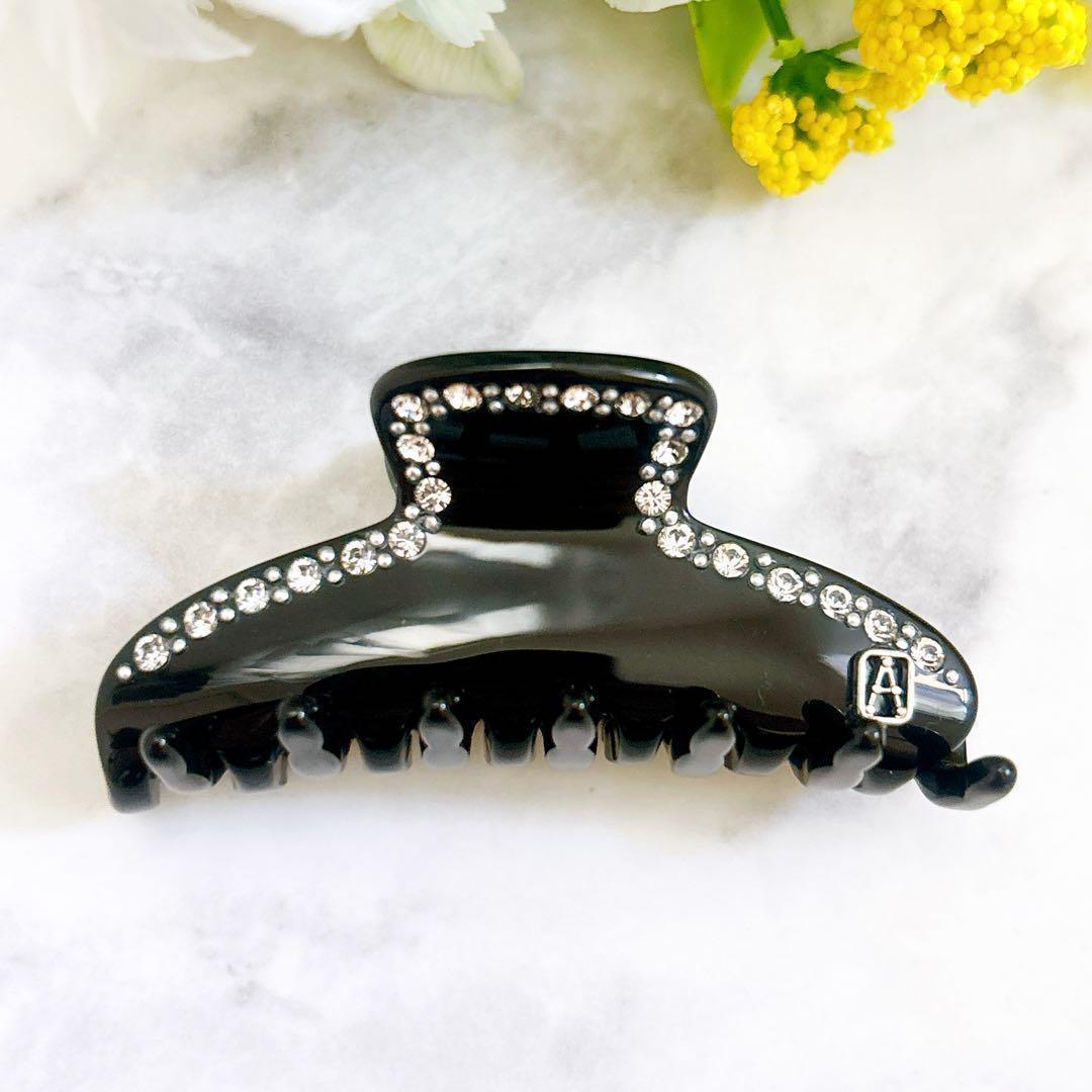 美品 Alexandre De Paris スワロフスキー ミニヘアクリップ 黒