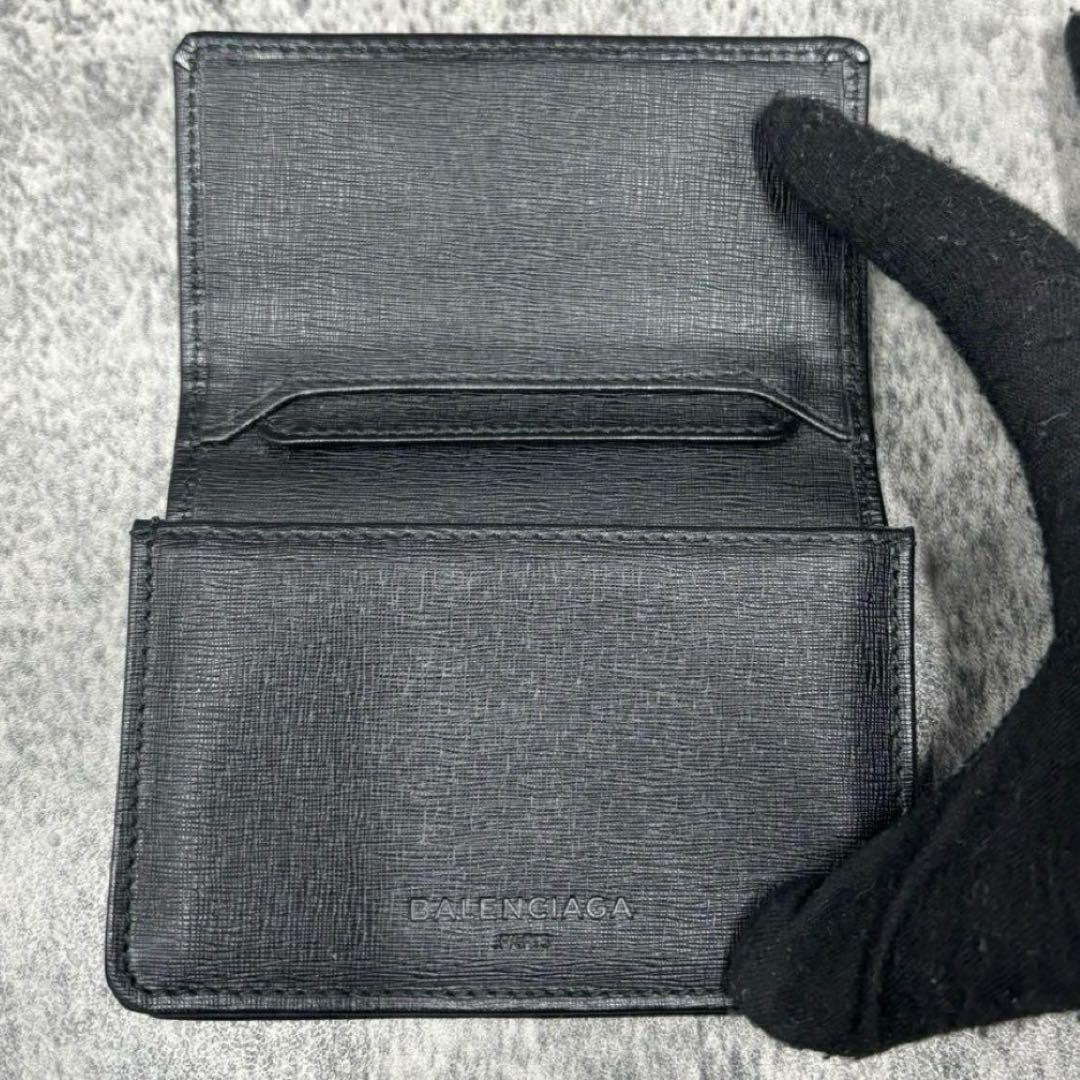 BALENCIAGA ロゴ フラップ カードケース 名刺入れ 黒