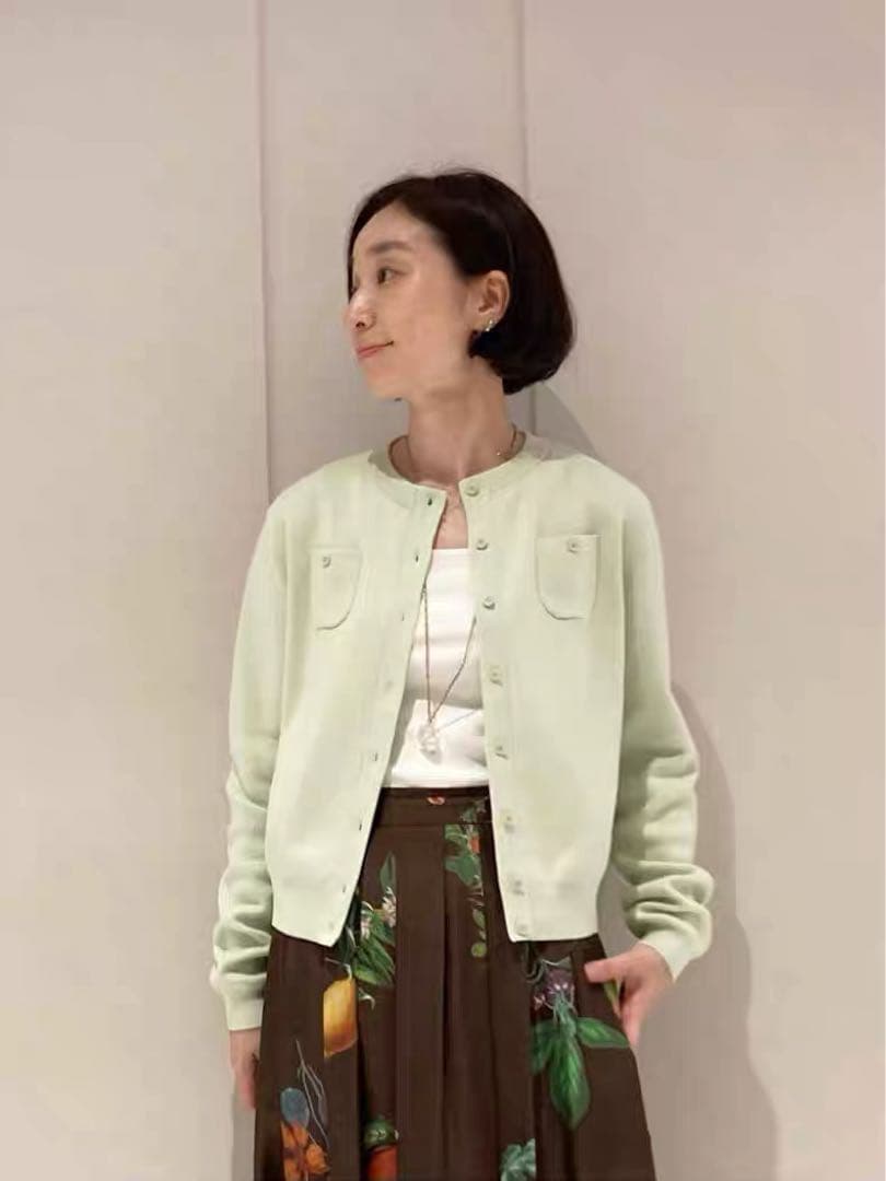 新色　CABaN コットンカシミヤ クルーネックカーディガン