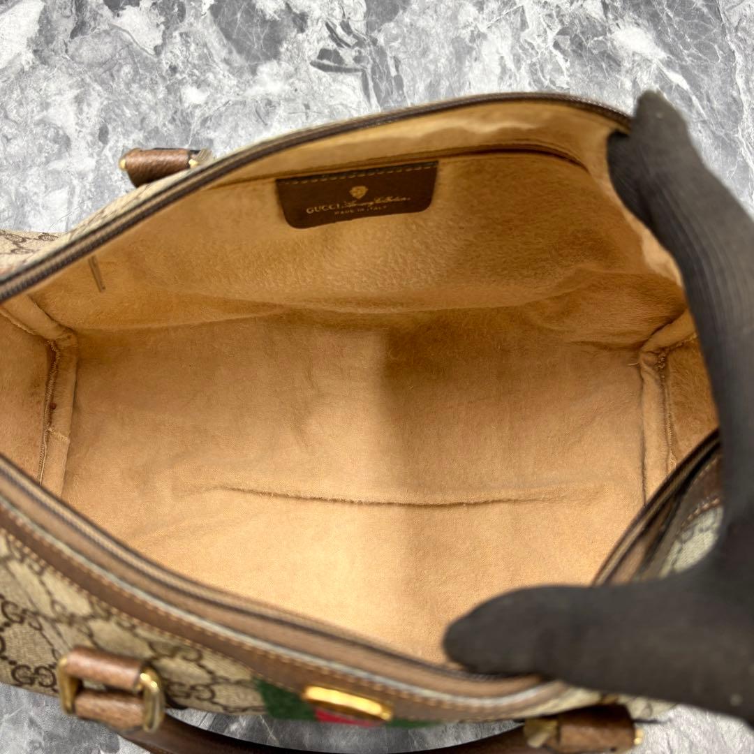 ✨極美品✨GUCCI シェリーライン GG レザー ベージュ ボストンバッグ