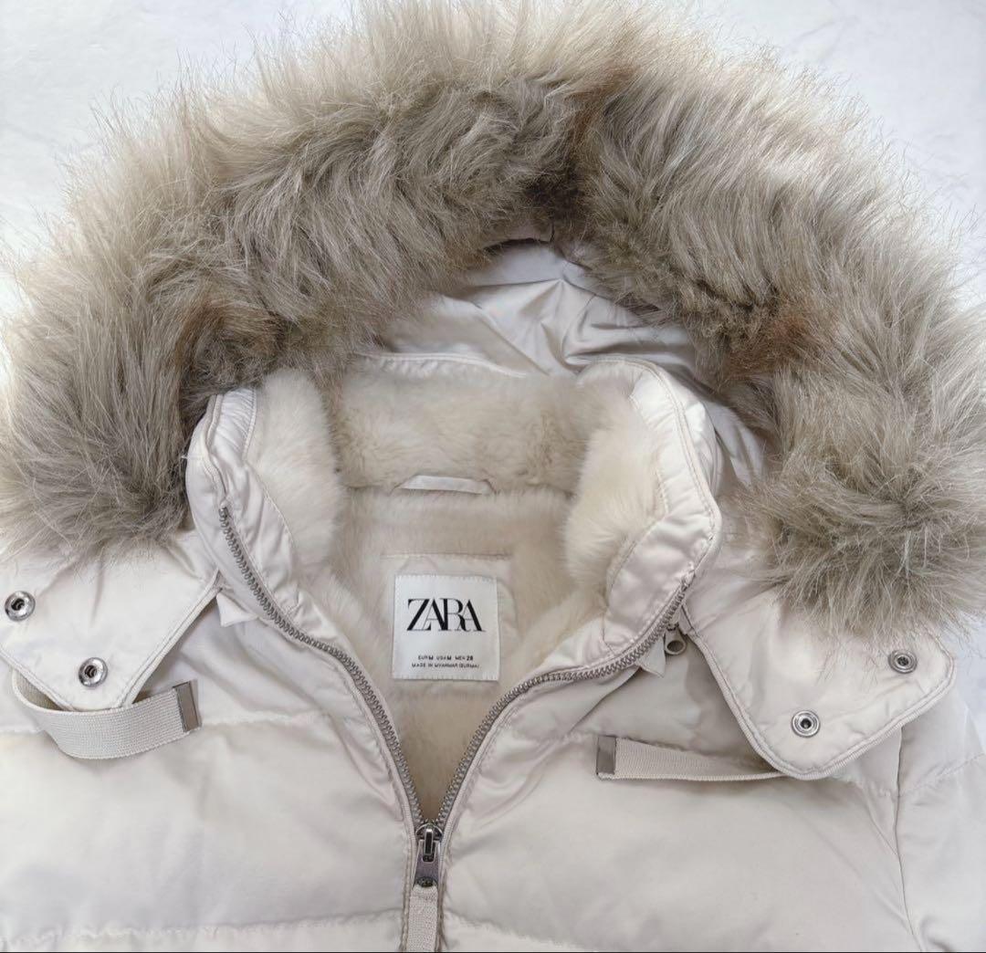 ZARA ダウンジャケット ダックダウン くびれ　ボア　3way M