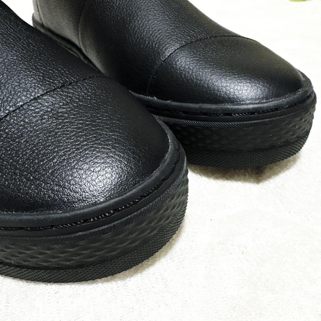 新品 本革 コンバース オールスター クップ エペ WR サイドゴアブーツ 黒