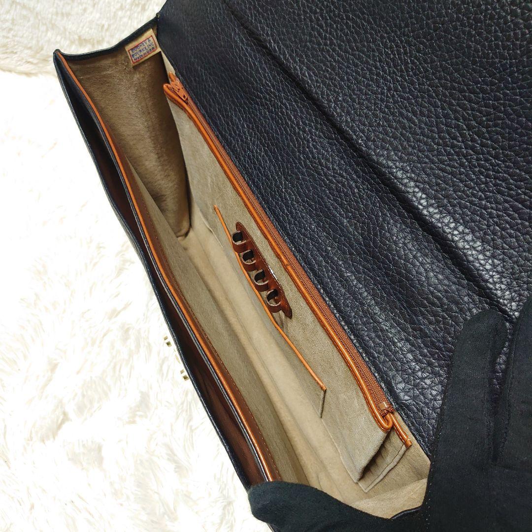 ドゥーニーアンドバーク 本革 シボ加工 ダレスバッグ ビジネスバッグ