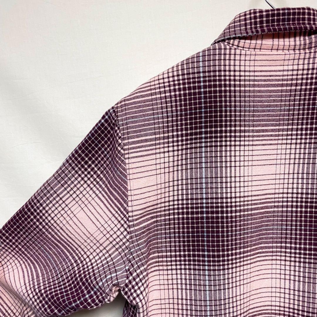 STUSSY フルジップアップジャケット ブルゾン オンブレチェックシャツ S