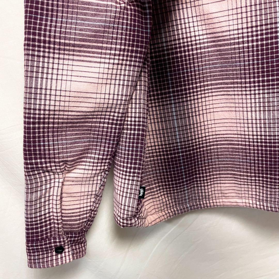 STUSSY フルジップアップジャケット ブルゾン オンブレチェックシャツ S