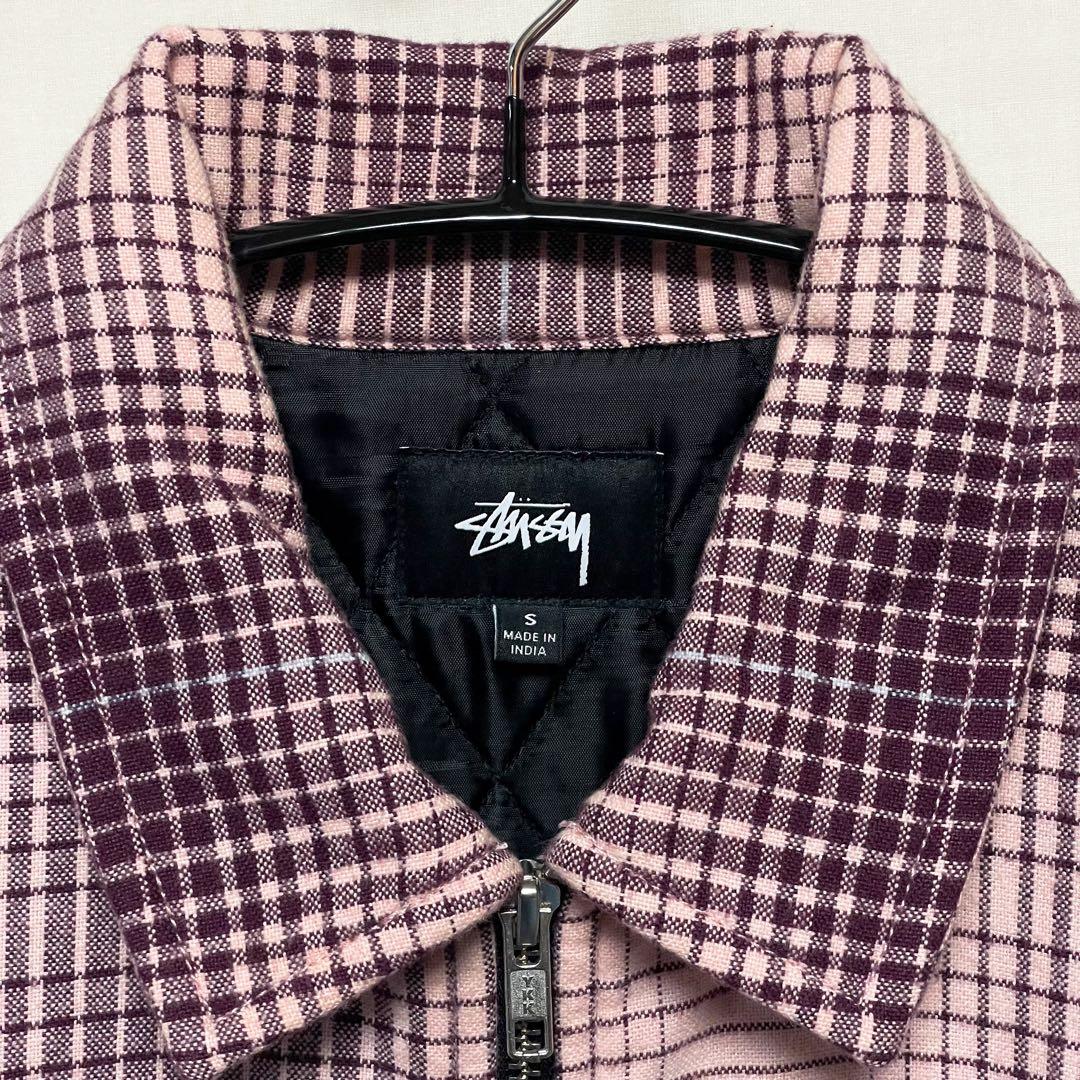 STUSSY フルジップアップジャケット ブルゾン オンブレチェックシャツ S