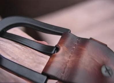 送料無料/新品未使用RRL アメリカの重畜製品レトロダークブラウン レザーベルト