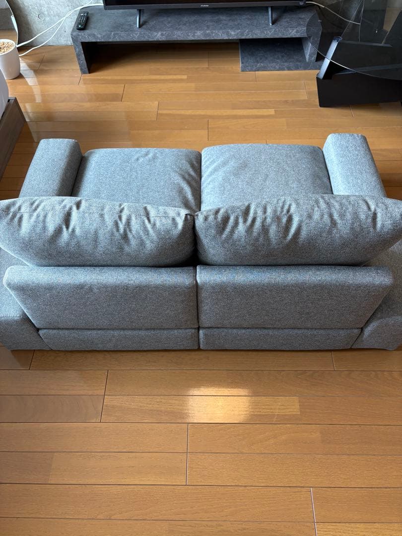 RASIK ローソファ ファブリック 『Lenne レンネ』 2人掛け グレー