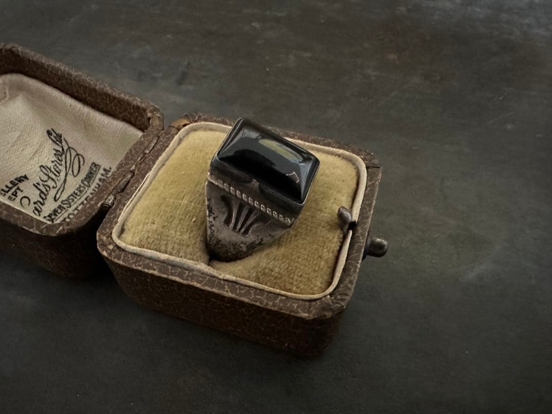 希少　ヴィンテージ　リング　アンティーク　アメリカ　オニキス　シルバー　925