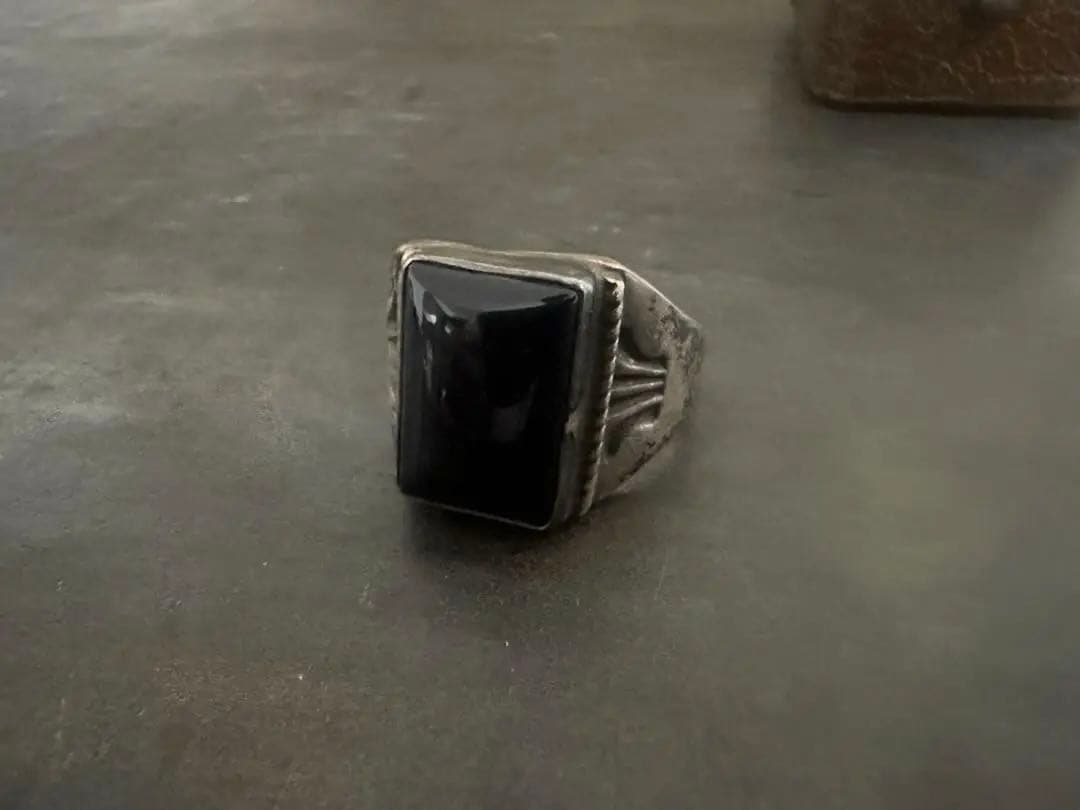 希少　ヴィンテージ　リング　アンティーク　アメリカ　オニキス　シルバー　925