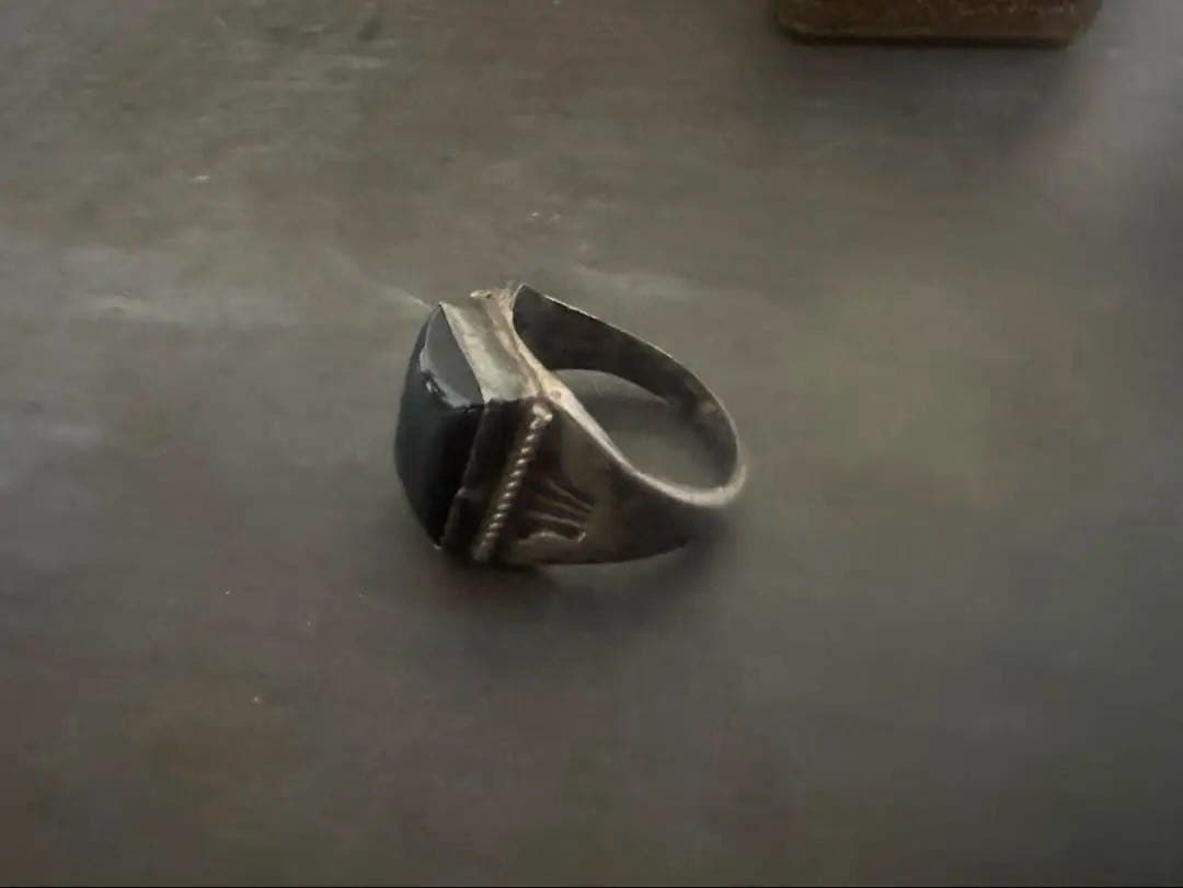 希少　ヴィンテージ　リング　アンティーク　アメリカ　オニキス　シルバー　925
