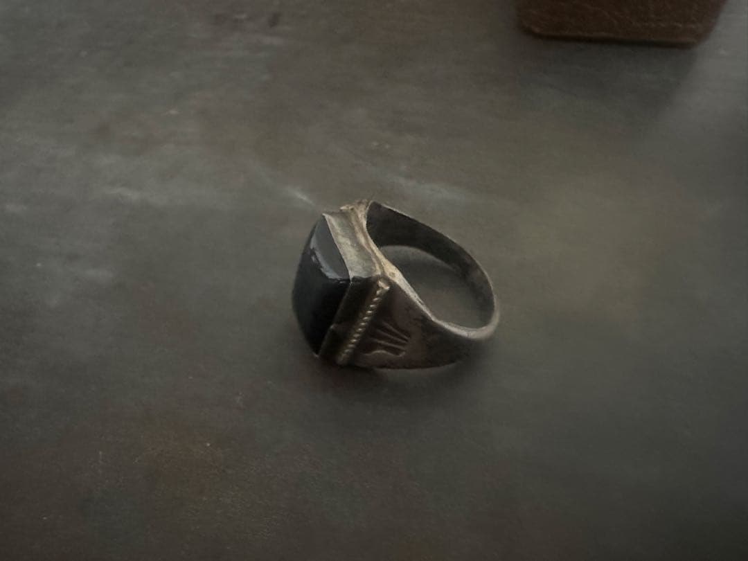 希少　ヴィンテージ　リング　アンティーク　アメリカ　オニキス　シルバー　925