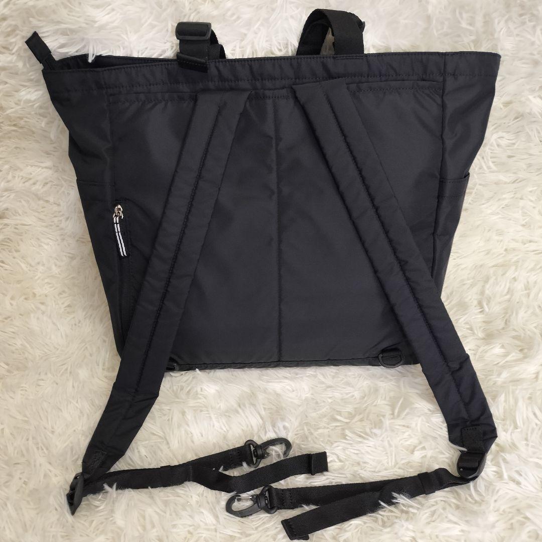 アニエスベー ロゴ ペアレンツバッグ マザーズバッグ 2way リュックブラック