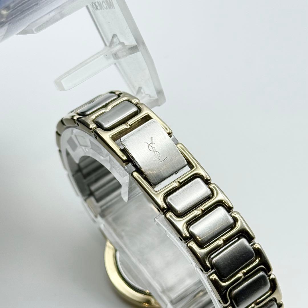 ✨新品電池・稼働✨サンローラン 腕時計 クォーツ ラウンド コンビ 箱付