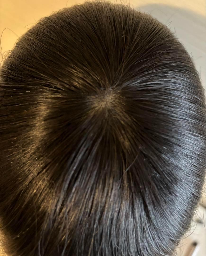 人毛100%　レミー　部分ウイッグ　人工頭皮　ロング　つむじ　分け目　カバー