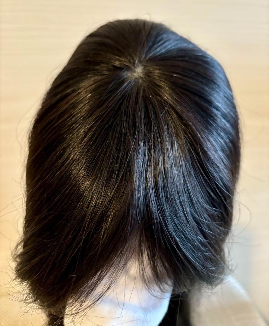 人毛100%　レミー　部分ウイッグ　人工頭皮　ロング　つむじ　分け目　カバー