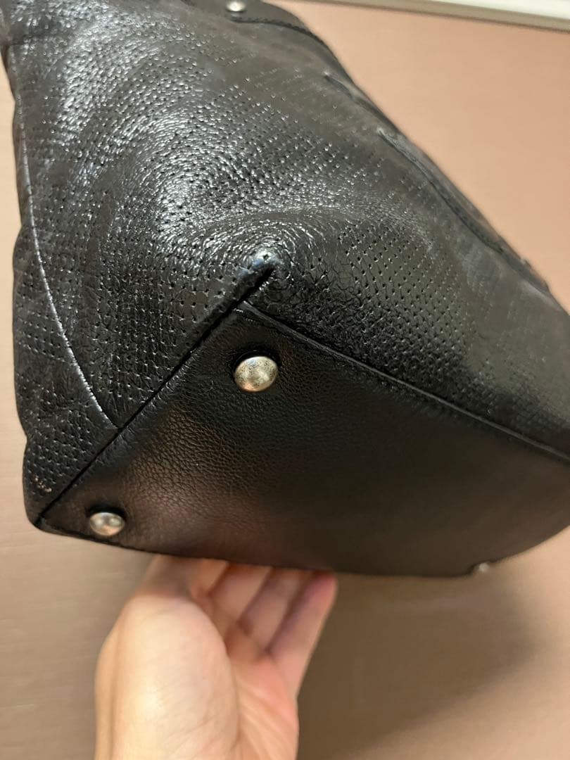 CHANEL ブラックレザー トートバッグ