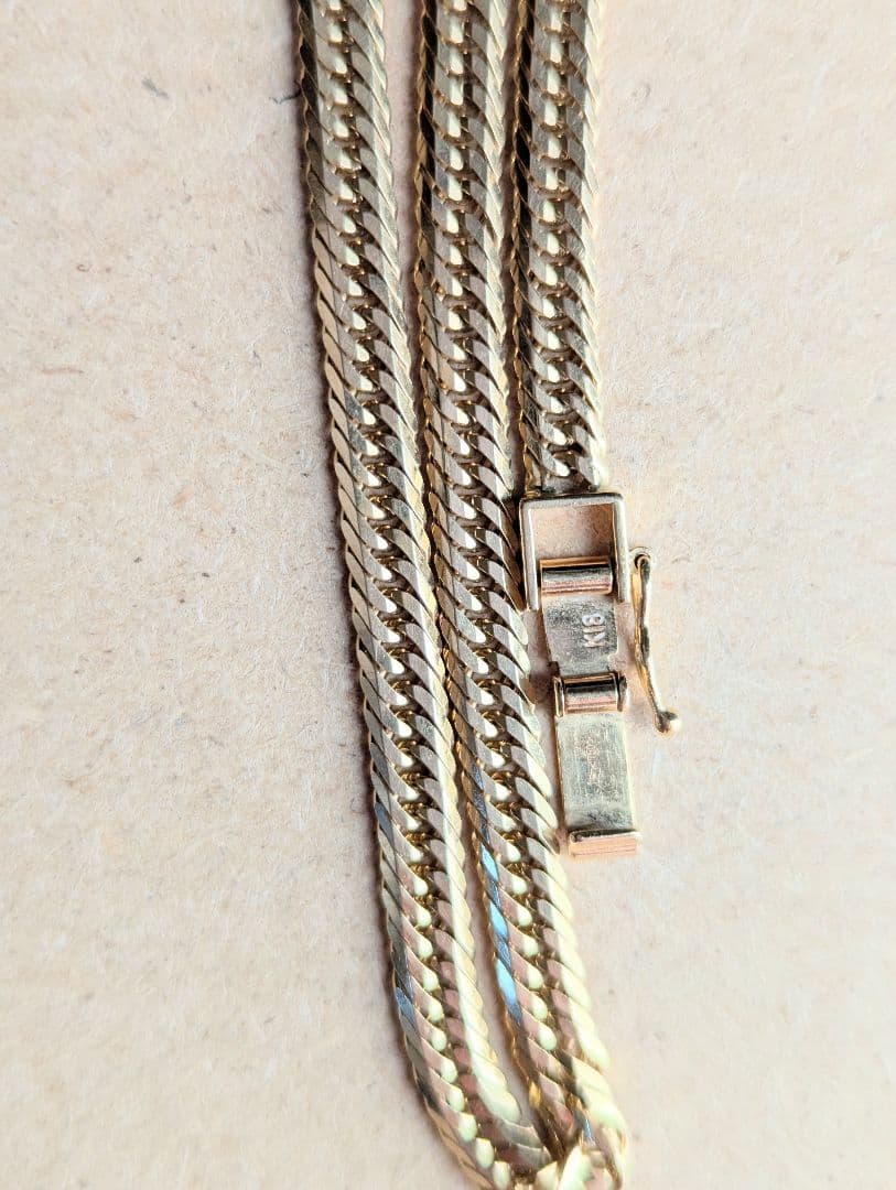 キヘイ8面 トリプル ブレスレット アンクレット K18 24cm 12.1g