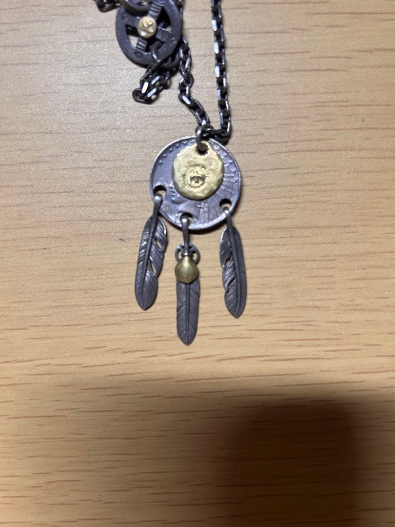 goro's ゴローズ 三点吊りフェザーLサイズ 全金太陽大付き 細角チェーン