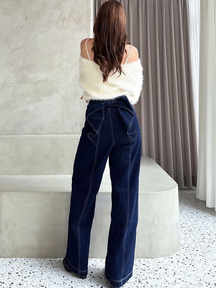 新品未使用⭐RESEXXY バックリボンデニムパンツ M