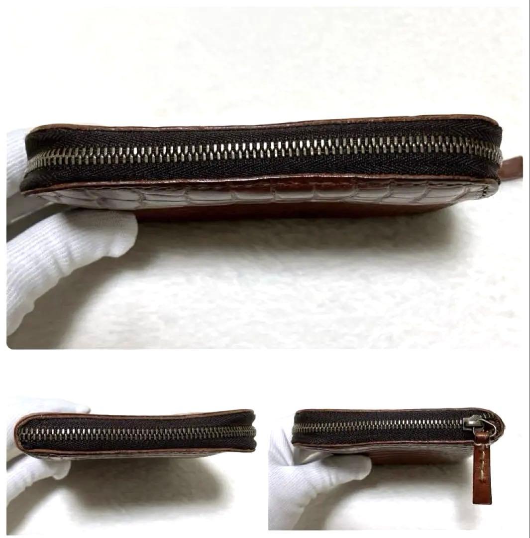 エンリーベグリン　財布　ラウンドジップ　クロコ型押し　希少　オミノ　廃盤　激レア