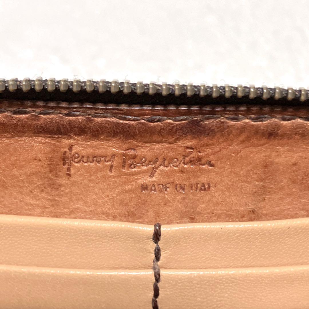 エンリーベグリン　財布　ラウンドジップ　クロコ型押し　希少　オミノ　廃盤　激レア