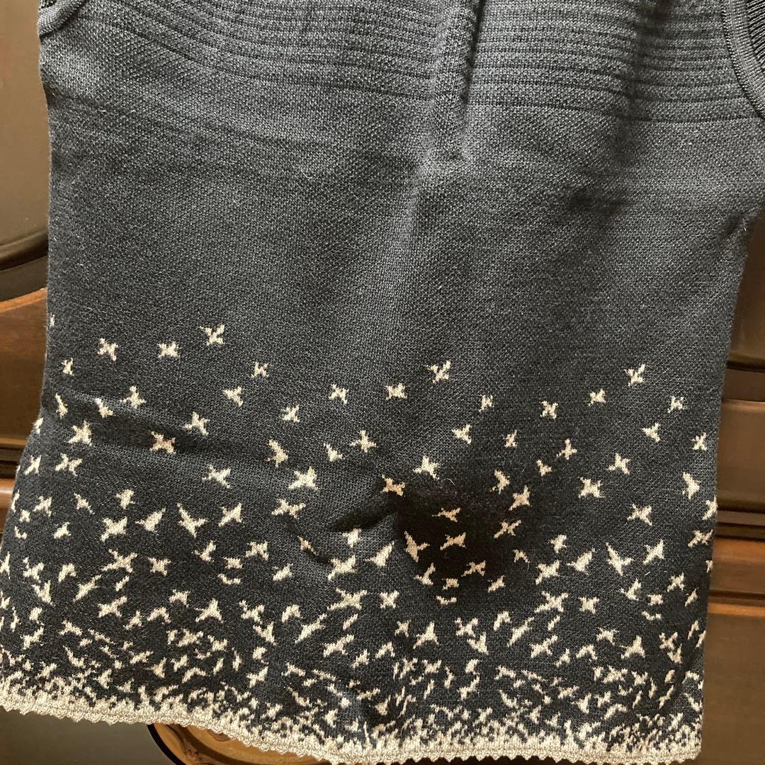 トップス mame Crane Pattern Jacquard Knitted Top