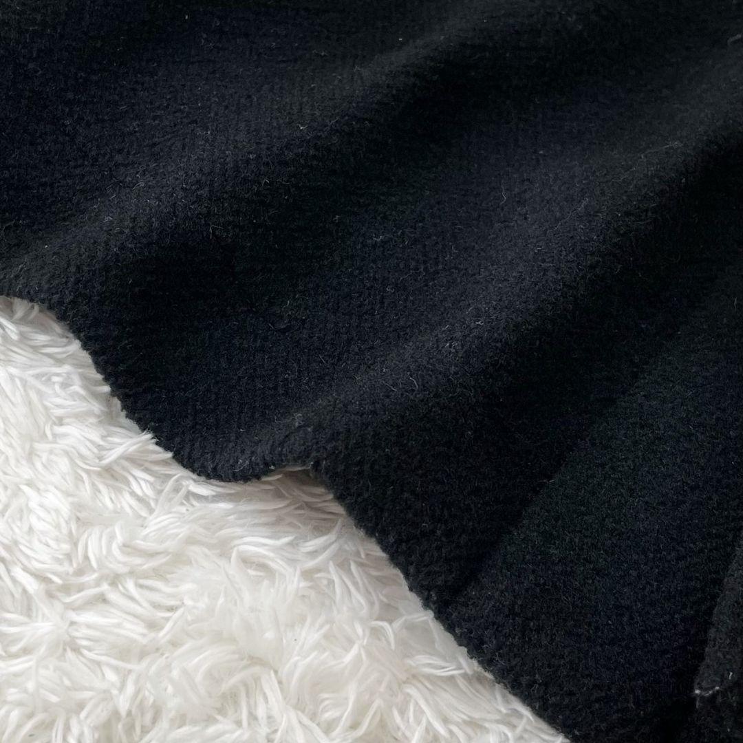 極美品 ハイク ダッフルコート ロング ヘリンボーン メルトン 白トグル 黒 L