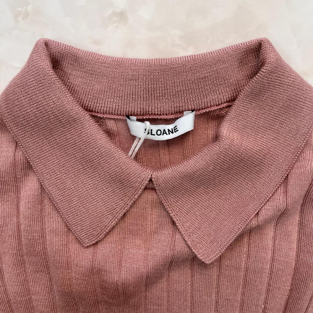 【新品】SLOANE 18Gワイドリブ　エクストラメリノ　シルク 薄手 M