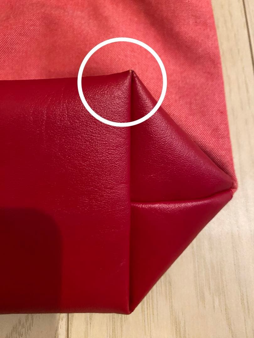 ファミリア familiar デニムバッグ ランチバッグ 赤 手刺繍