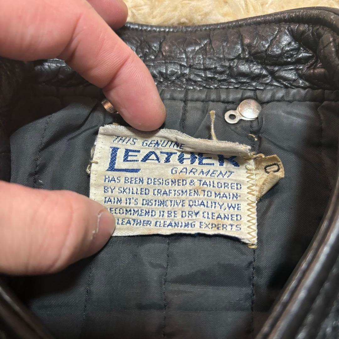 50s Leather Jacket シングル 40 TALON