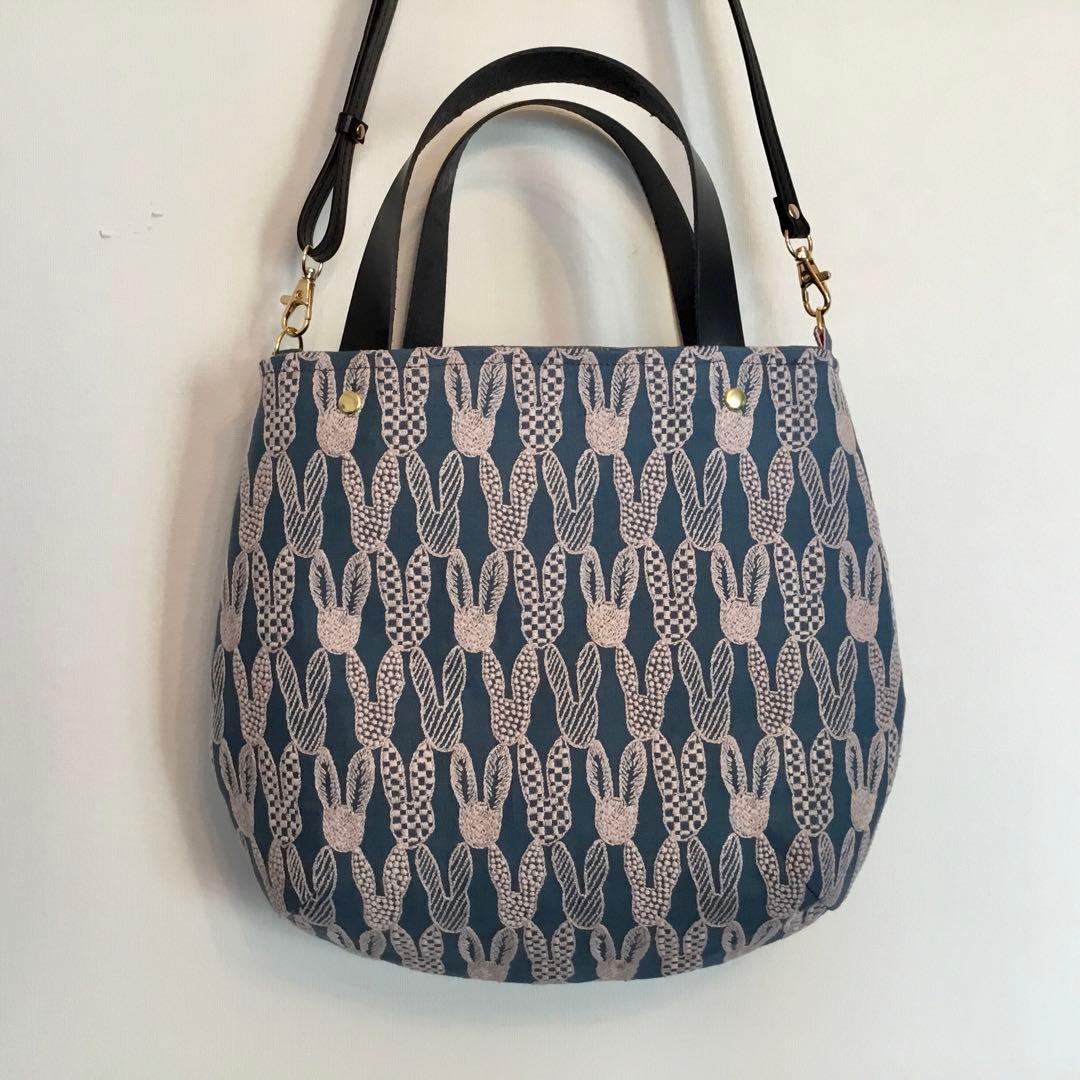 ミナペルホネン pomppiaブルー 2Wayショルダーバッグハンドメイド