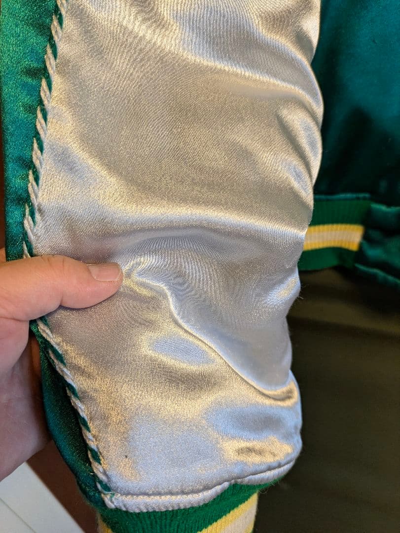 スカジャン　龍　和柄　緑　グリーン　size:XLサイズ相当