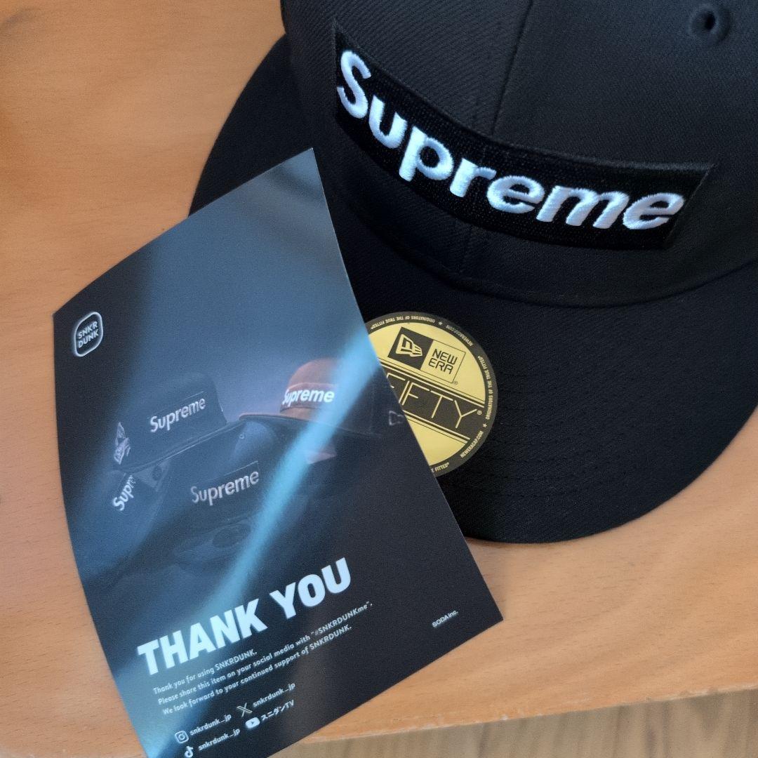 【黒 7-3/8】SUPREME New Era マネーボックスロゴ　キャップ