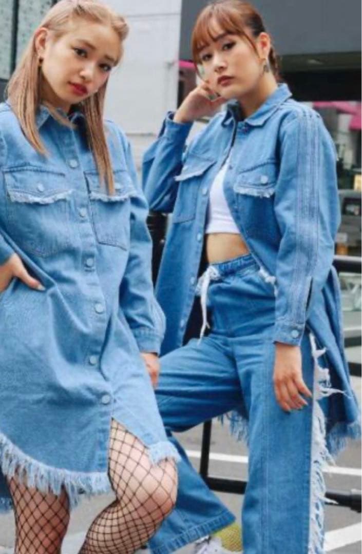 完売　adidas KSENIASCHNAIDER デニム フレイドジーンズ