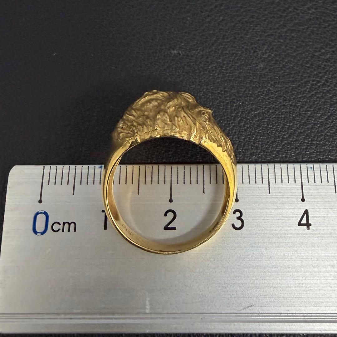 (B013022) K18ダイヤリング 約12号 犬 18金YG 指輪