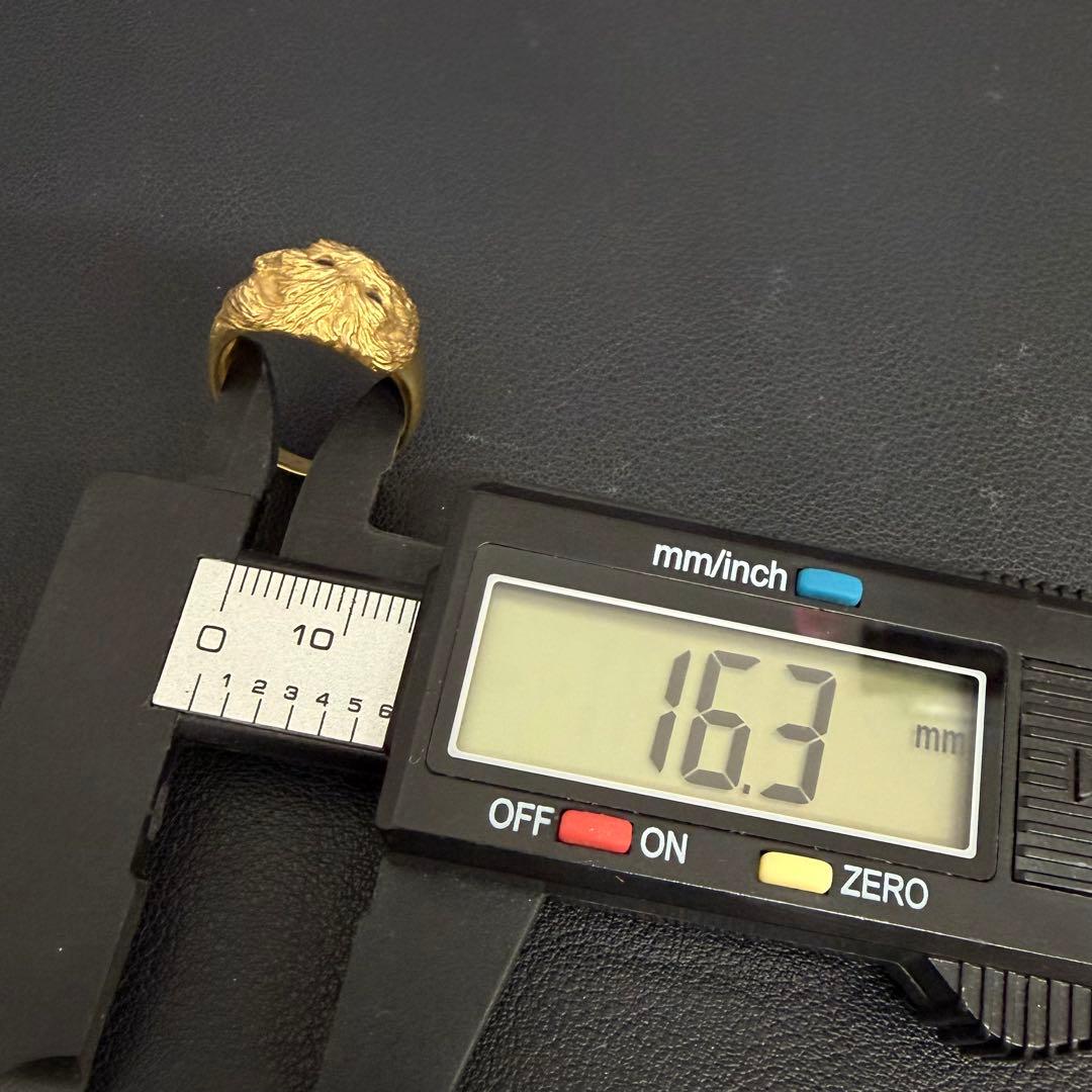 (B013022) K18ダイヤリング 約12号 犬 18金YG 指輪