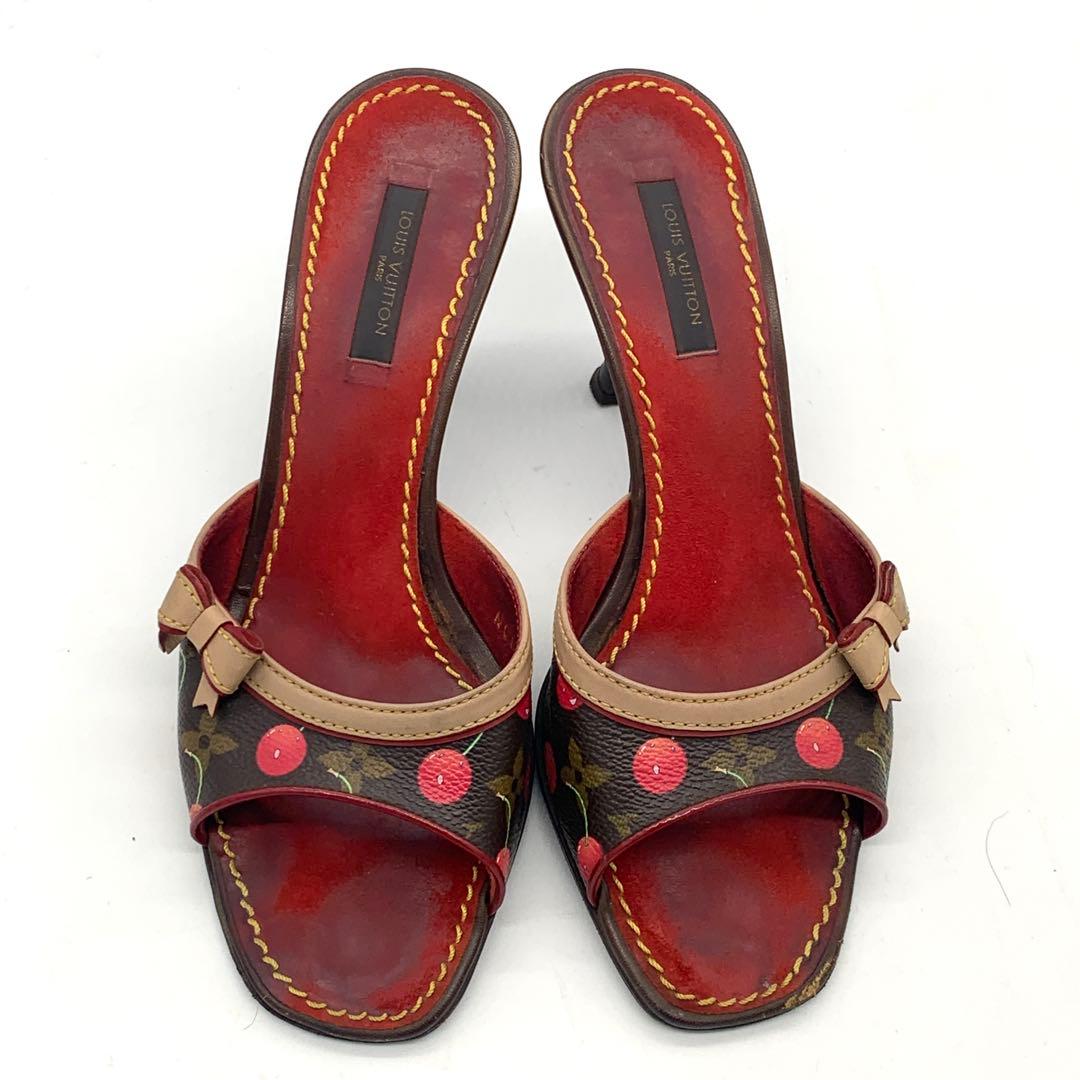 希少　ルイヴィトン　モノグラム　ミュール　チェリー　37（23.5～24.0）