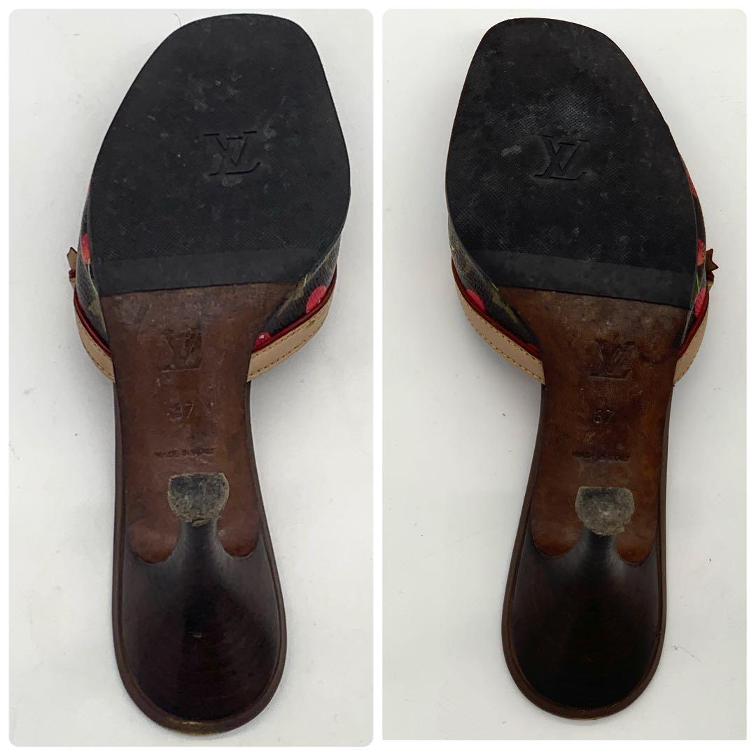 希少　ルイヴィトン　モノグラム　ミュール　チェリー　37（23.5～24.0）