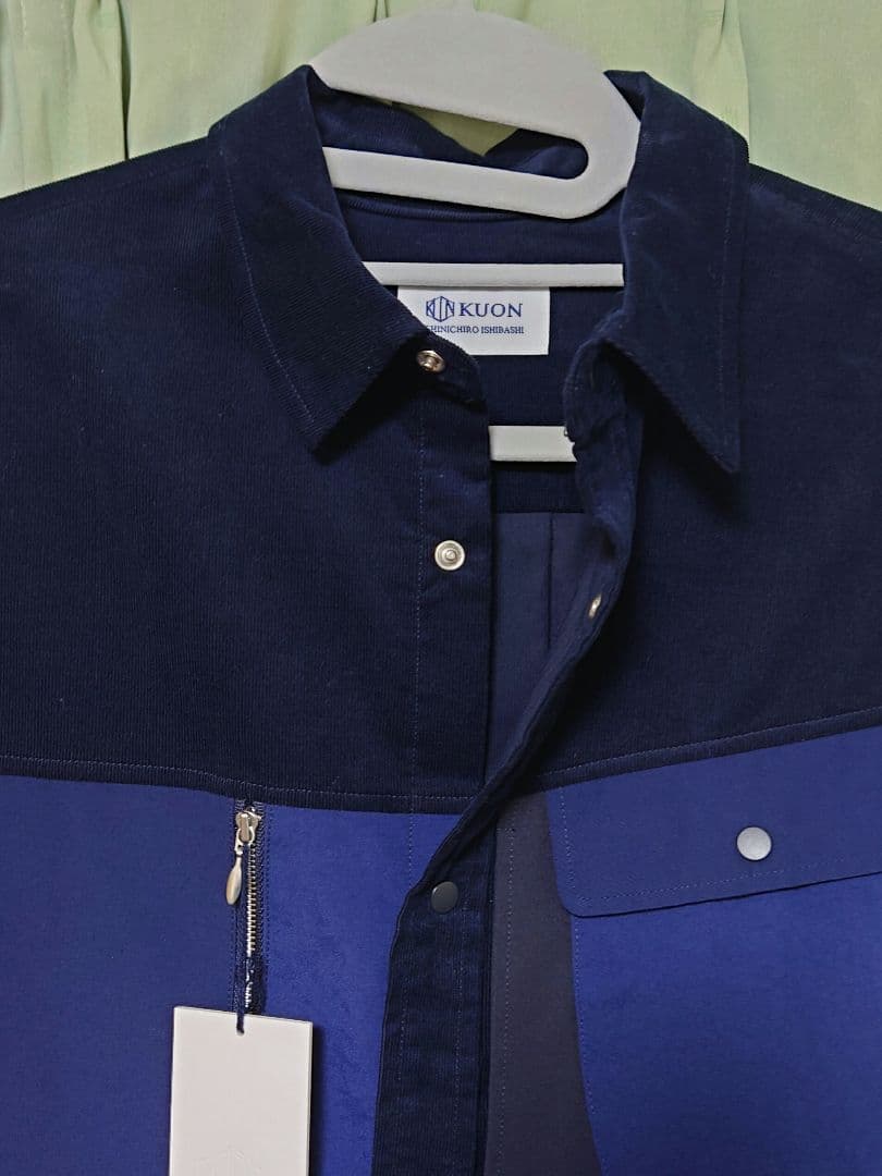 KUON コーデュロイ マルチポケットシャツ 未使用 L ネイビー