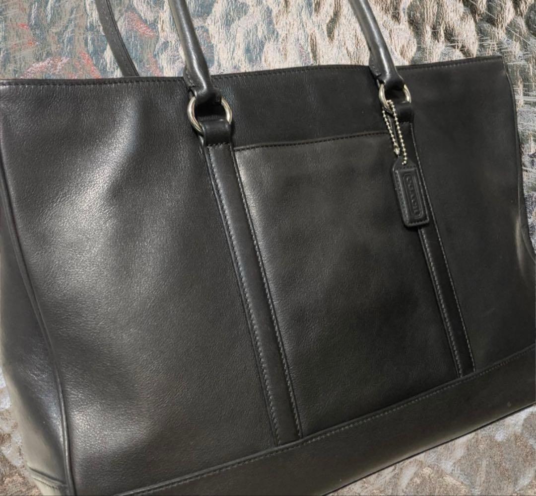 超美品 COACH コーチ トートバッグ ビジネスバッグ ブラック 黒