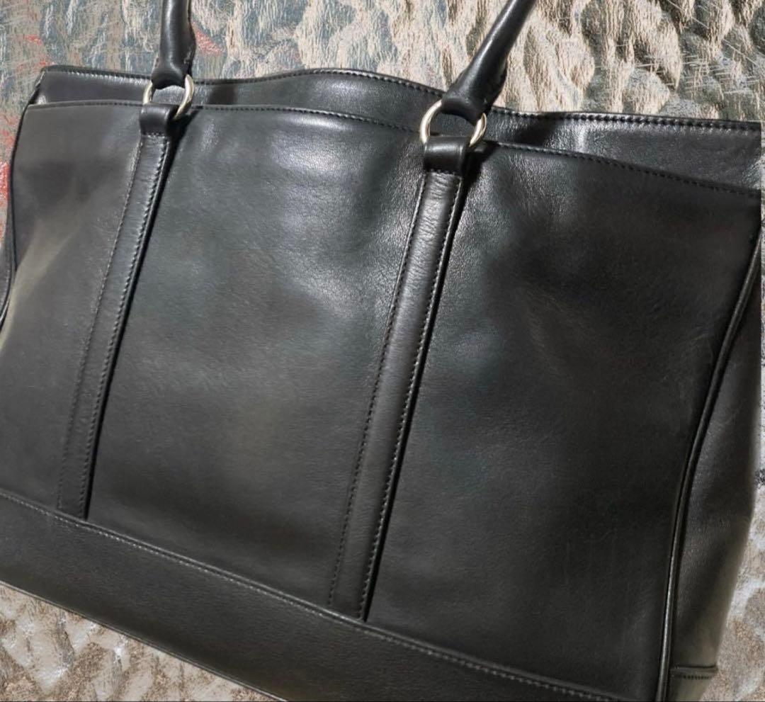 超美品 COACH コーチ トートバッグ ビジネスバッグ ブラック 黒