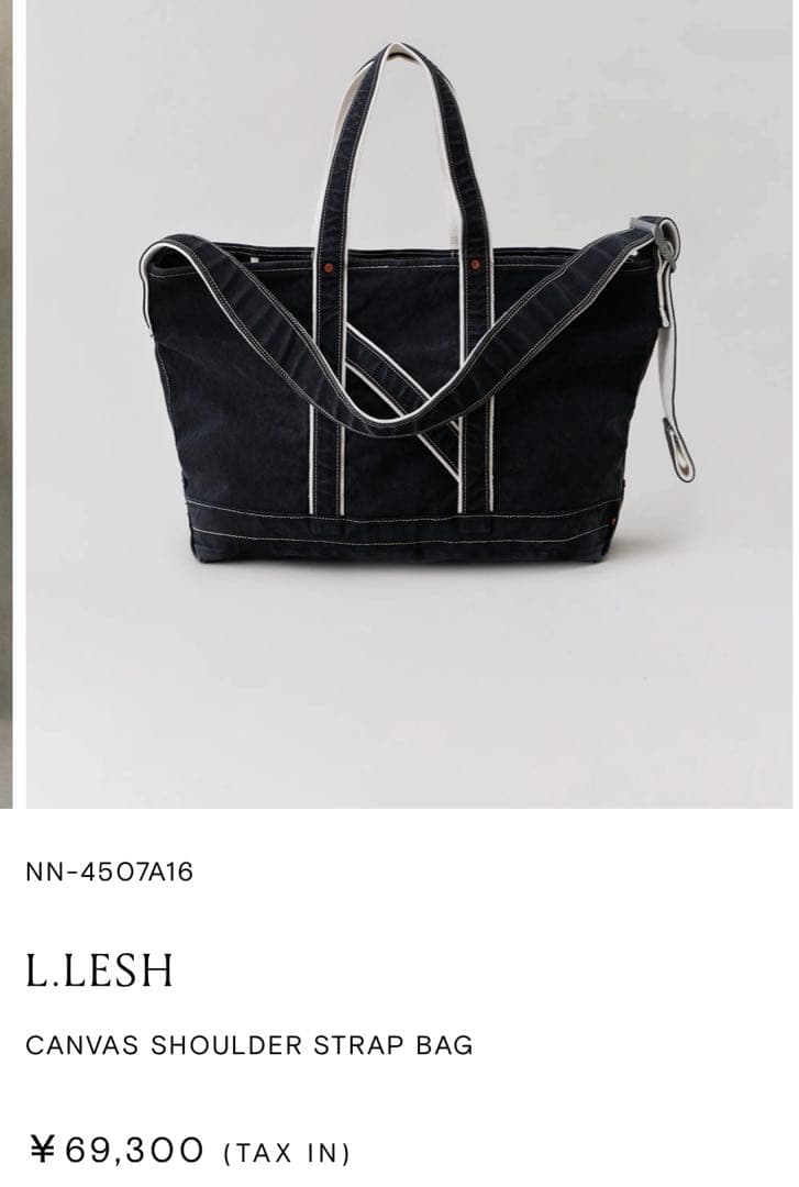 バッグ NICEENESS 25ss L.LESH CANVAS SHOULDER