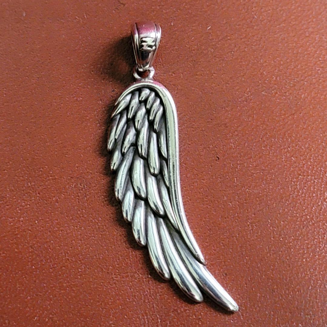 ビンテージ 矢沢永吉 YAZAWA フェザーモチーフ 925 トップ ネックレス