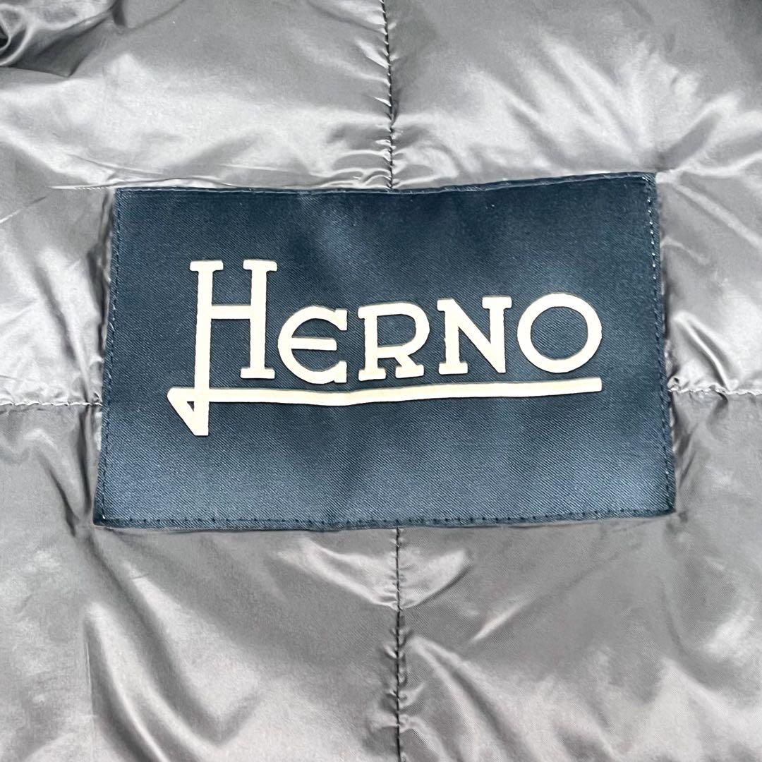 希少 ヘルノ ダウンジャケット チェスターコート型 ロゴプレート ダウンコート