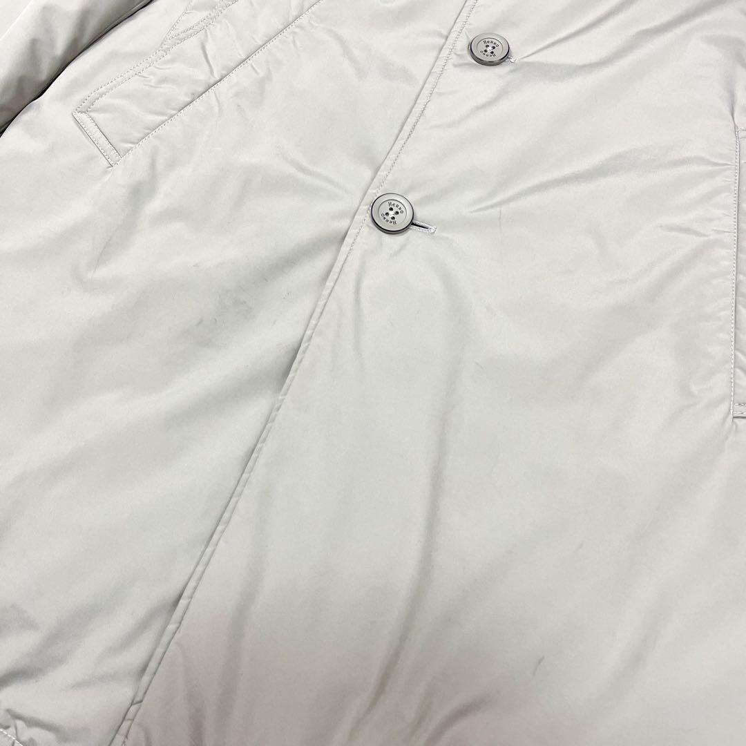 希少 ヘルノ ダウンジャケット チェスターコート型 ロゴプレート ダウンコート