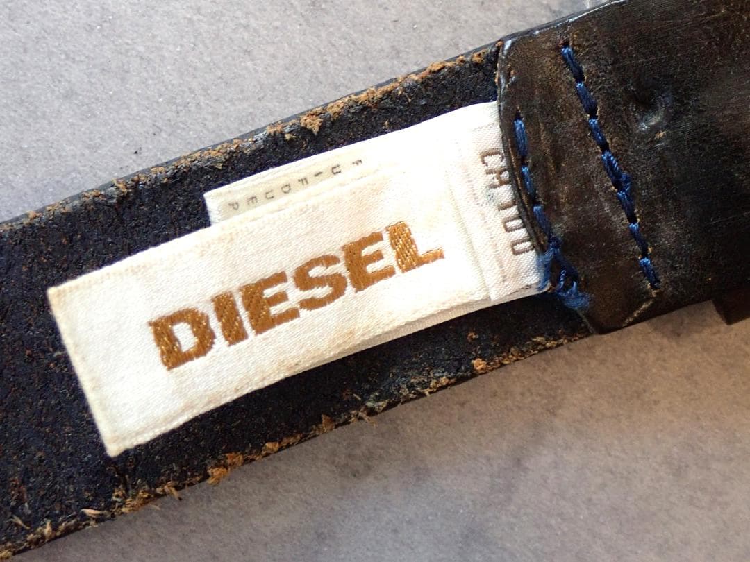 正規・美品 DIESEL ☆希少☆ガン打ちクレージー本革レザーベルト