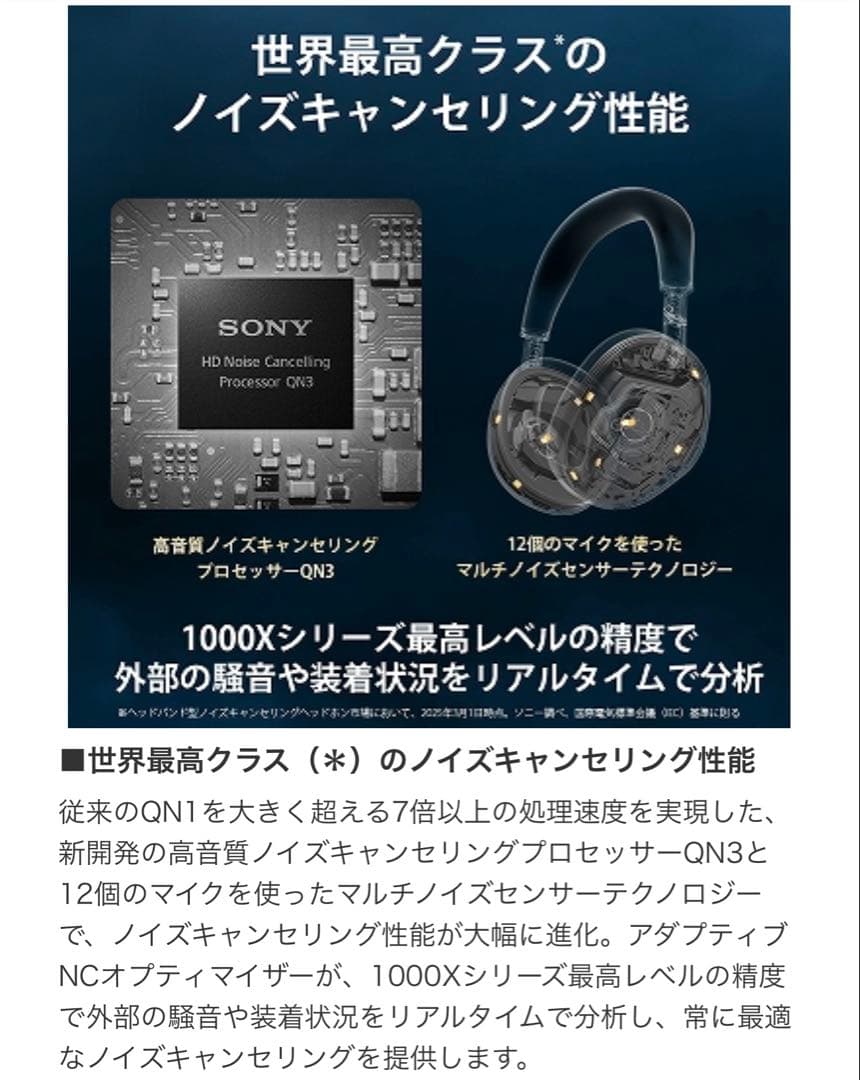 最新SONY wh1000xm6ブラック ワイヤレスヘッドホン