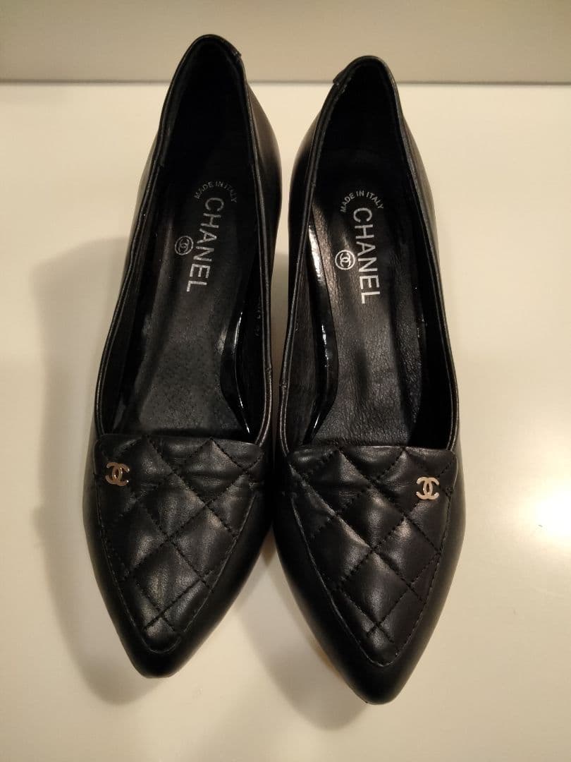 CHANEL ブラック キルティング パンプス