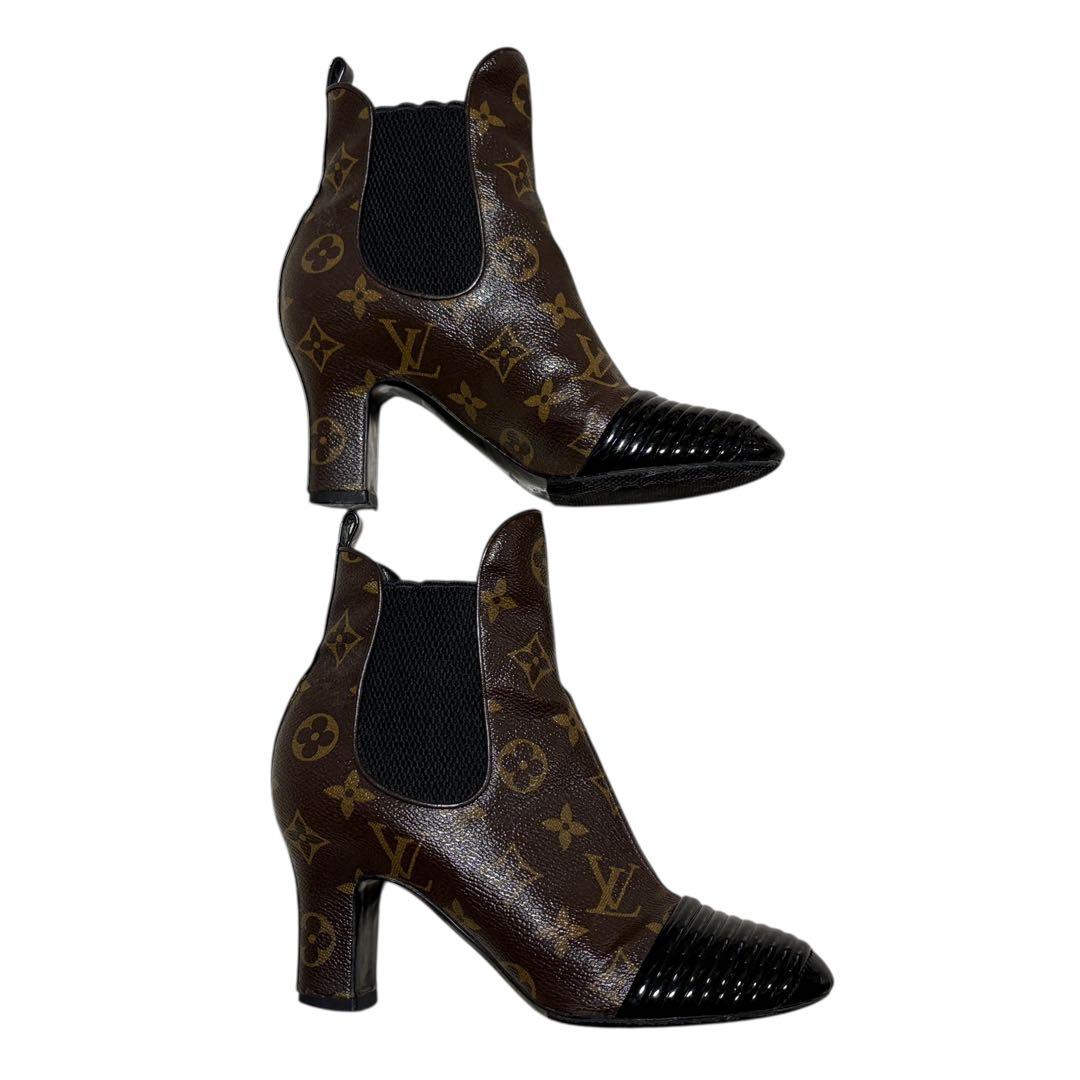 LOUIS VUITTONヴィトン モノグラム メッシュ サイドゴアブーツ 34